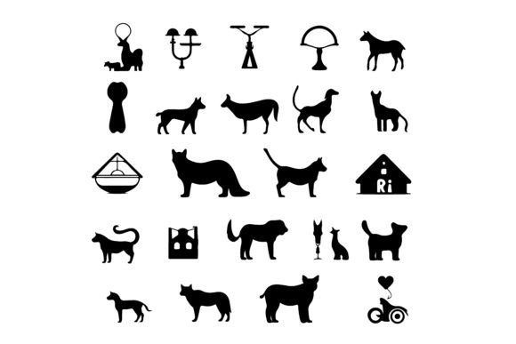 Download Black Silhouette Veterinary Symbol Set - Black Collection