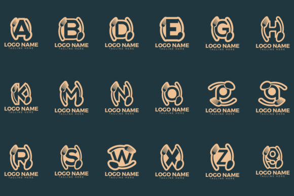Download Restaurant with Letter Mark Logo Set - Letter Collection