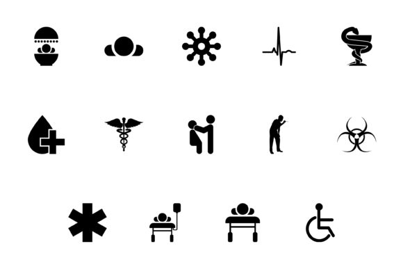 Download Medical Symbol Treatment Concept Black Set - Black Collection
